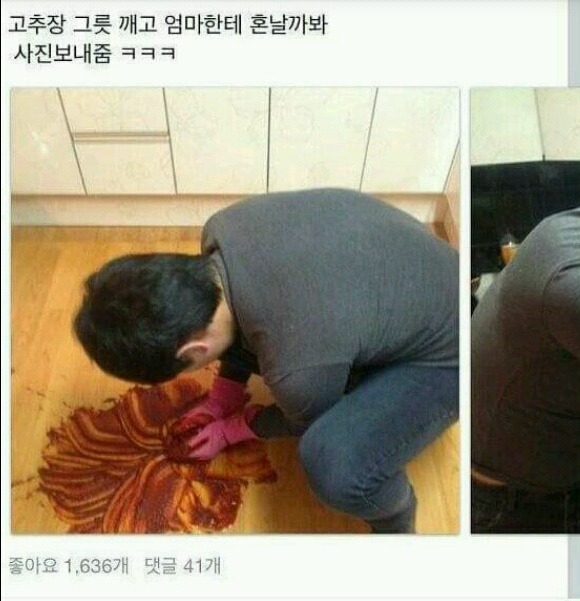 고추장통을 쏟은 아들의 대처 | 인스티즈