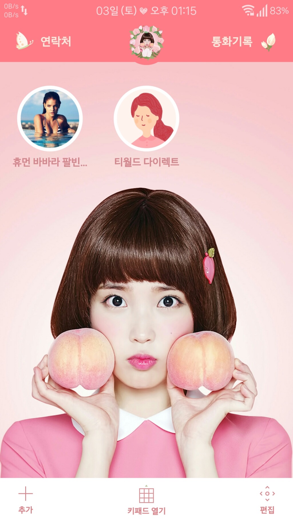 T전화 아이유 테마 만들어 봄. png | 인스티즈