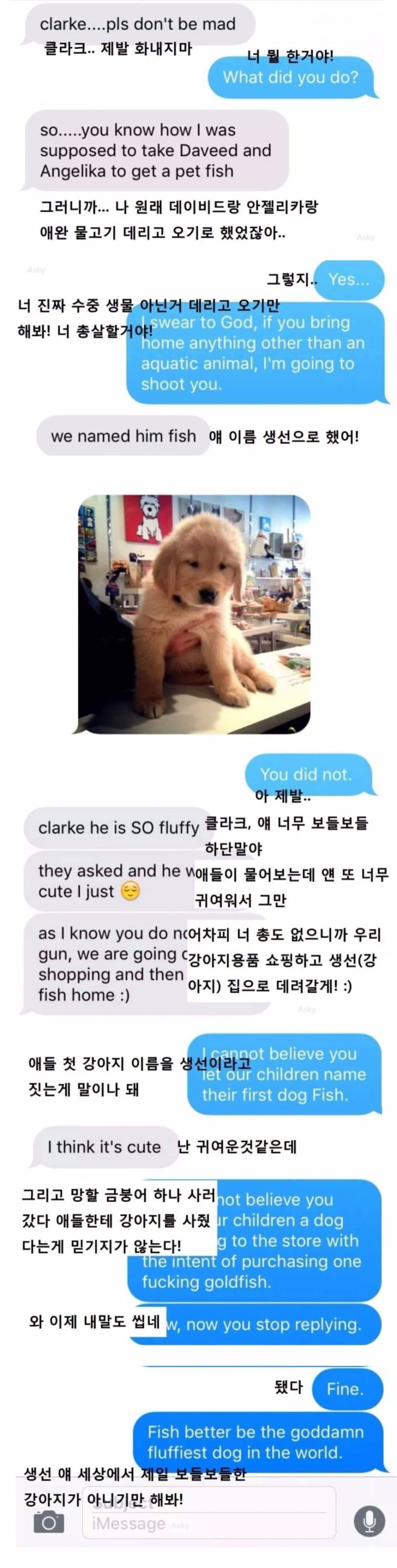 아이들과 물고기를 사러간 아내 | 인스티즈