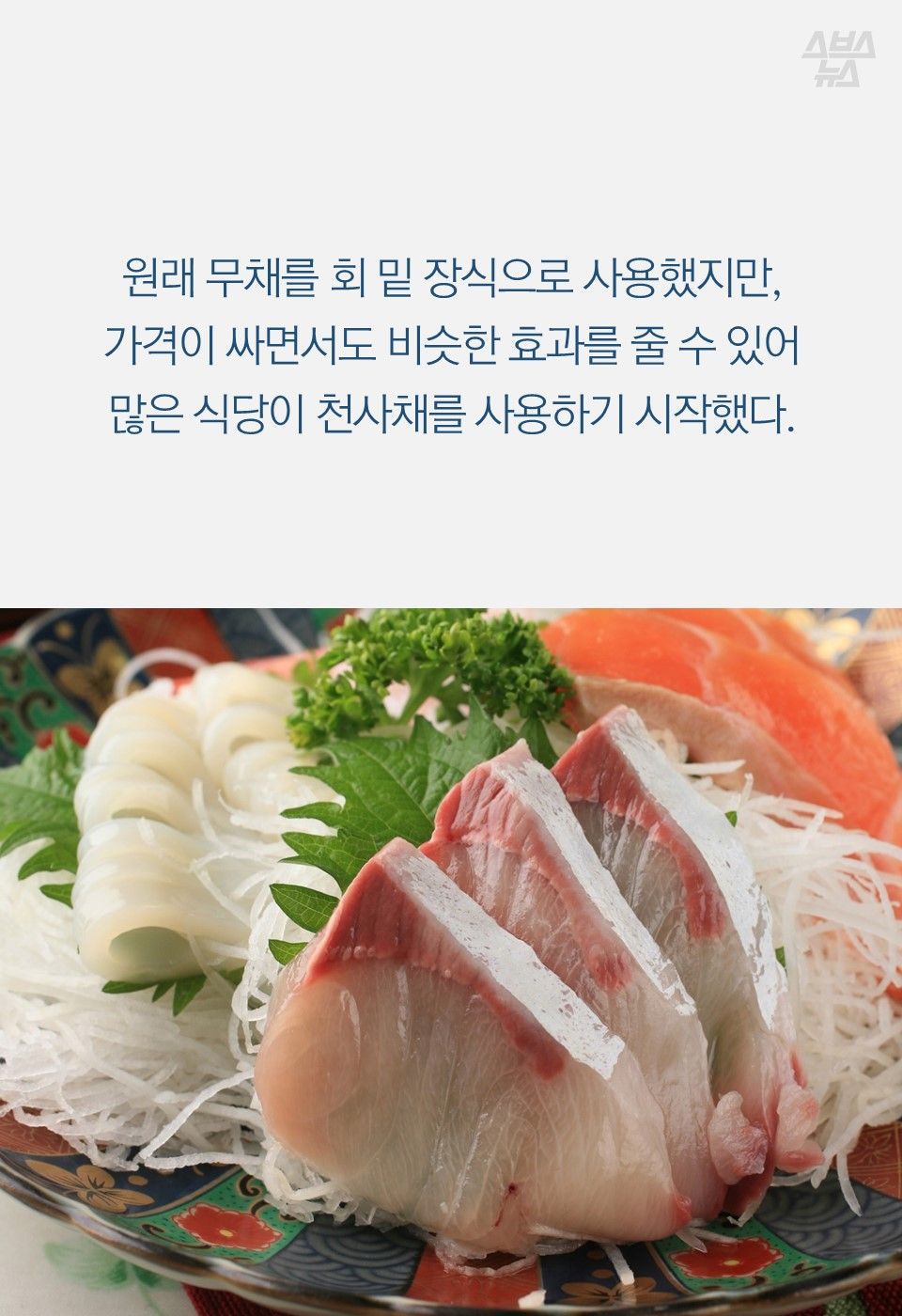 회 밑에 까는 '천사채' 먹어도 될까?…개발자에게 물어봤다 | 인스티즈