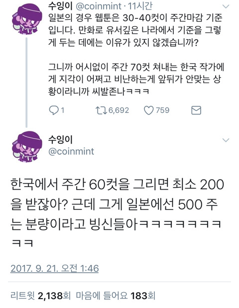 일본의 예로 알아보는 웹툰 작가들이 자꾸만 아픈 이유 | 인스티즈