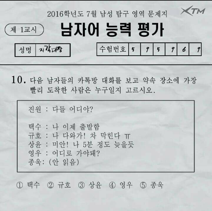 2016년에 출제된 ＜남성탐구영역 문제 | 인스티즈